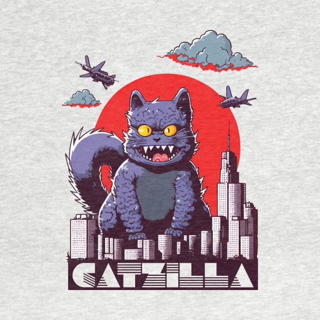 Catzilla Funny Cat by vectrus